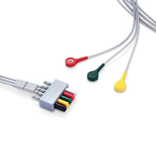 Провода ЭКГ в 3- х отведениях, защёлка,взрослый/детский, TPU, IEC, 1м Mindray